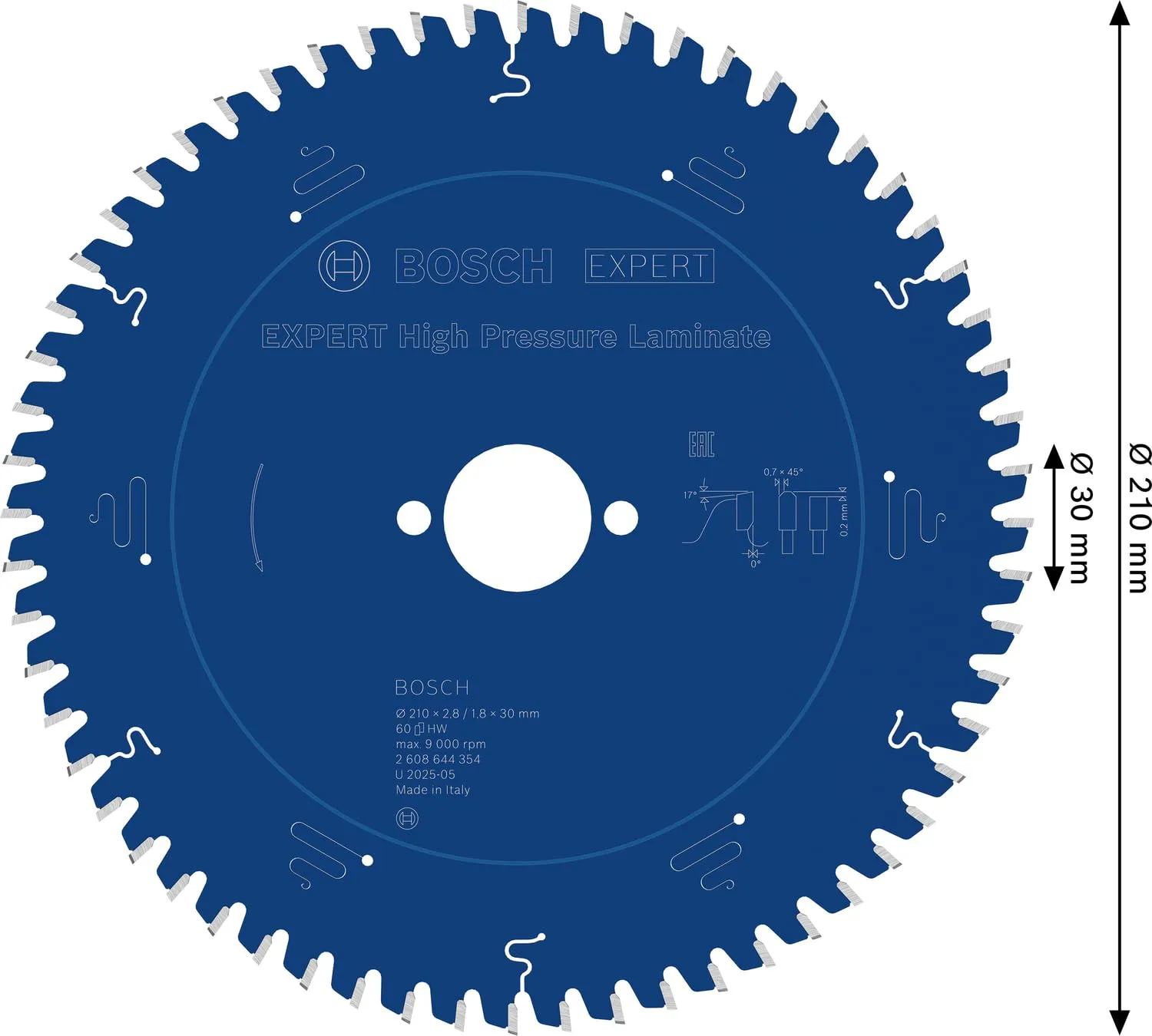 Bosch Expert 210mm lama circolare 60 denti per laminato