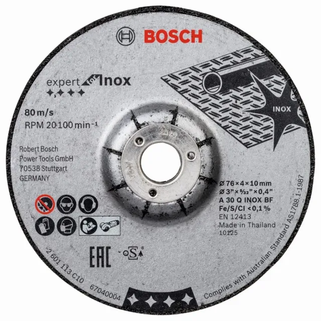 Bosch Expert 76x4x10 mm Mola Sbavo Inox 2 Pezzi