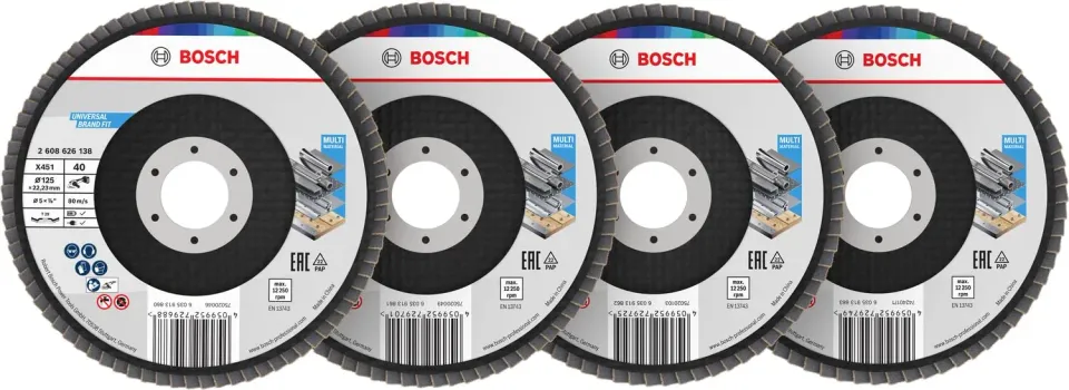 Bosch Expert X451 dischi lamellari 125 mm set 60 pezzi grana assortita