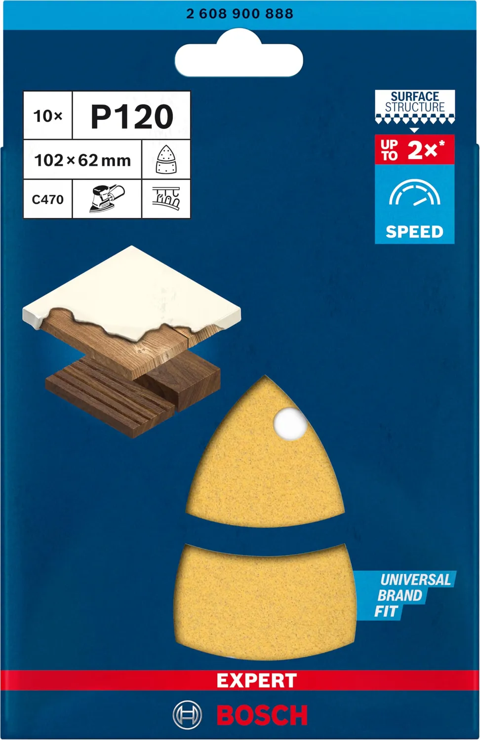 Bosch Expert C470 carta abrasiva grana 120 10 pz
