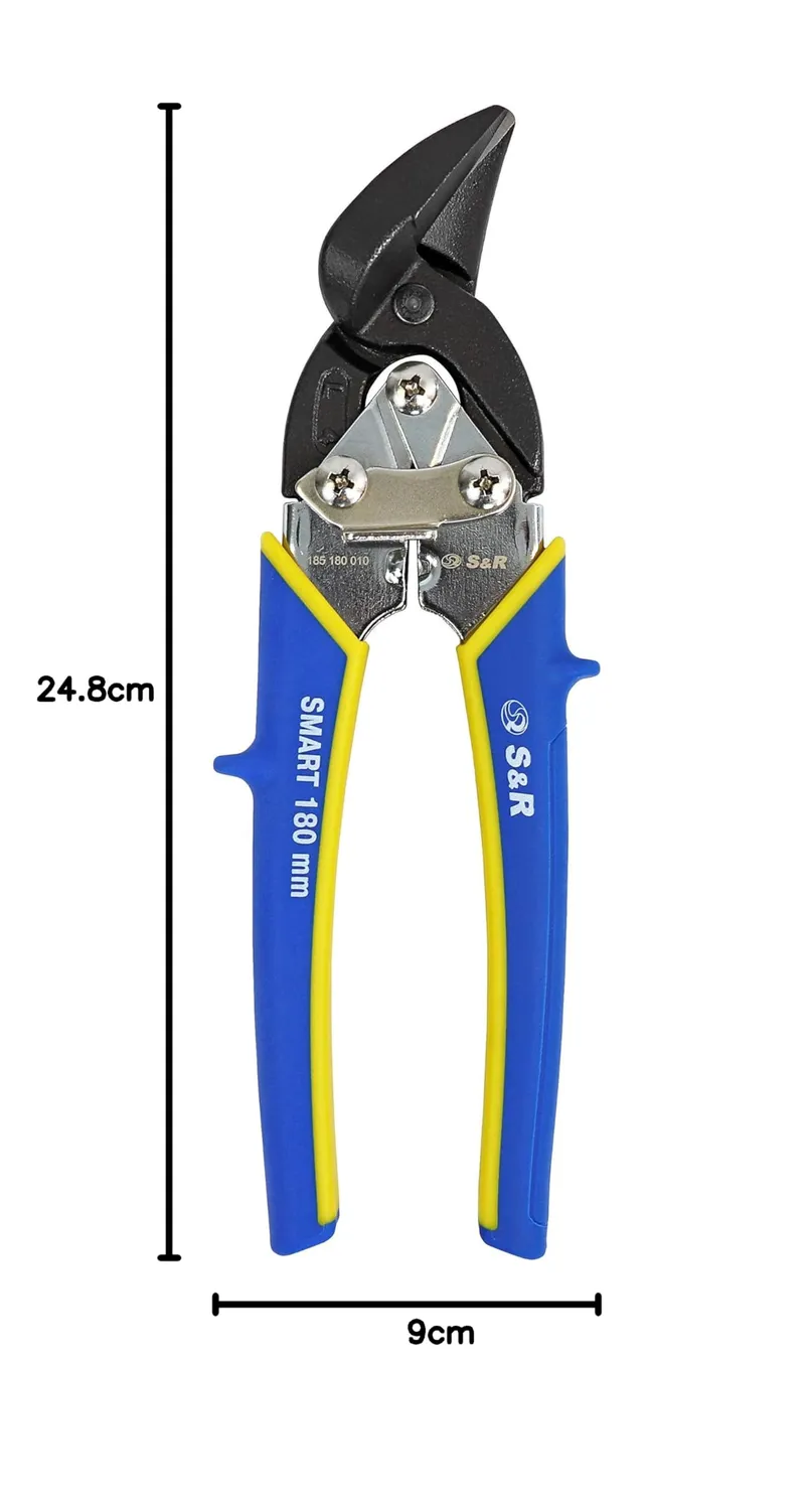 S&R Mini cesoie lamiera taglio a sinistra 180 mm inox