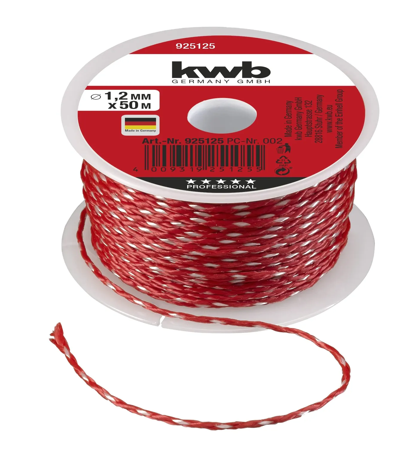 KWB filo da muratore 100 m x 1,2 mm rosso nylon