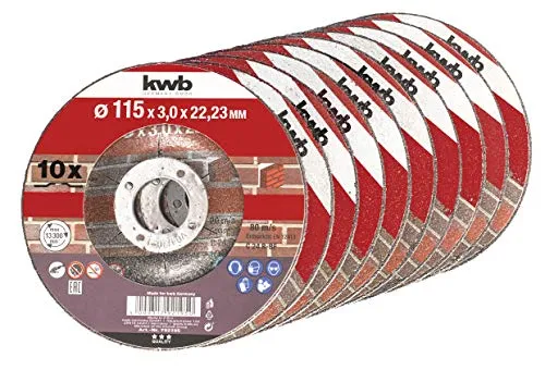 KWB Kraftixx 792195 dischi taglio pietra 115 mm 10 pezzi