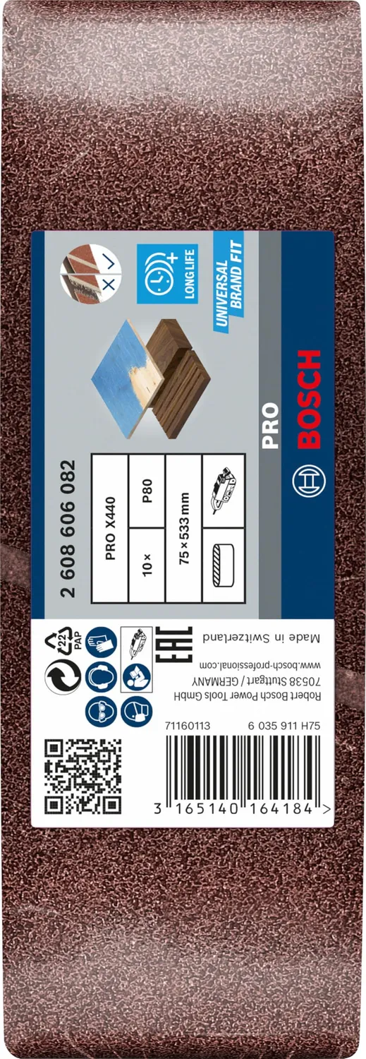 Bosch Expert PRO X440 Nastri 75x533 mm Grana 80 10 Pezzi