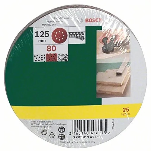 Bosch Expert fogli abrasivi roto-orbitali 125 mm grana 80 25 pz