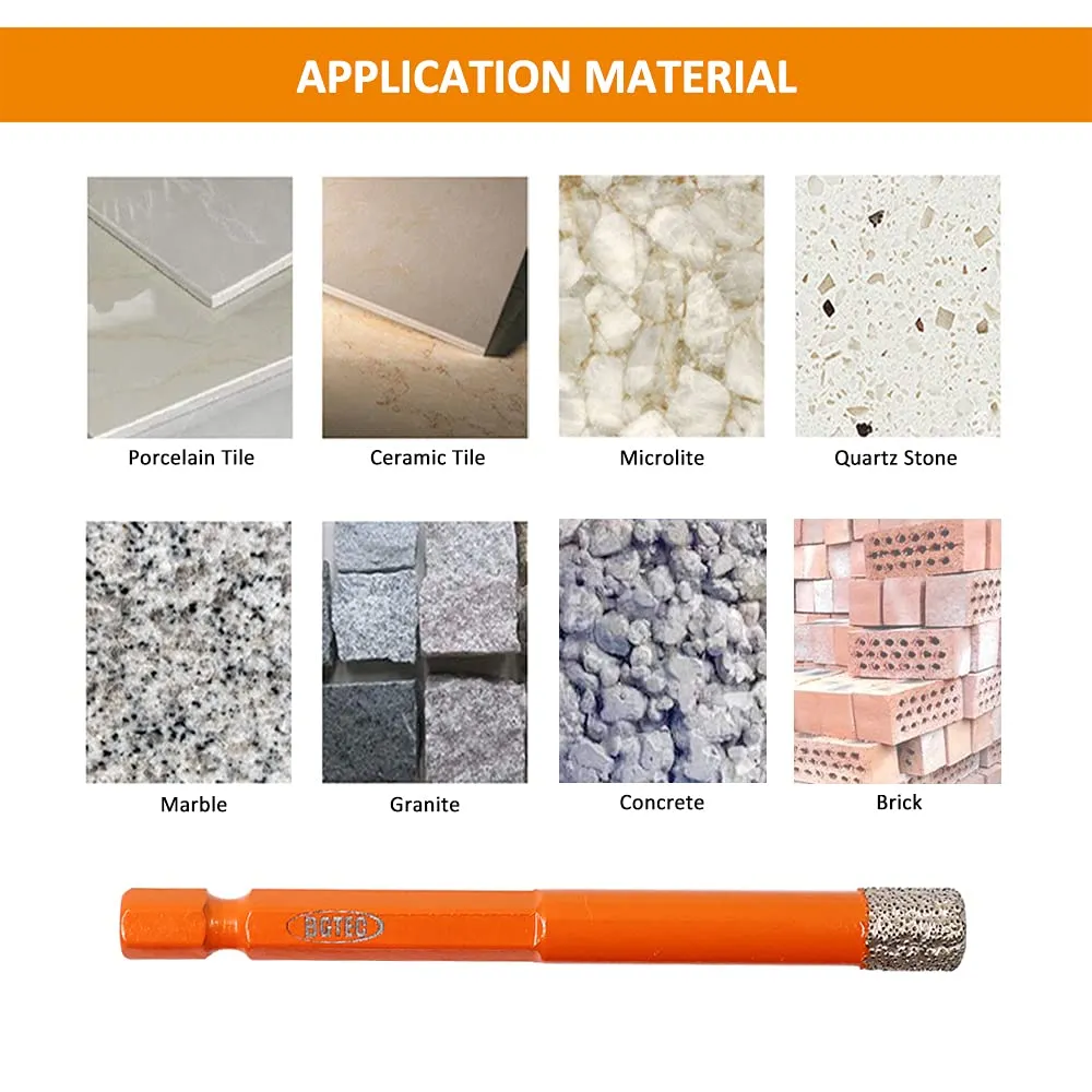 BGTEC punte diamantate a secco 5 pezzi 6-12 mm per gres
