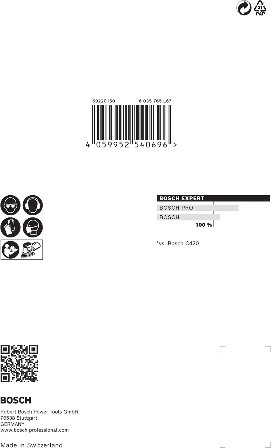 Bosch Expert M480 abrasivo a rete G320 10 pezzi 100x150