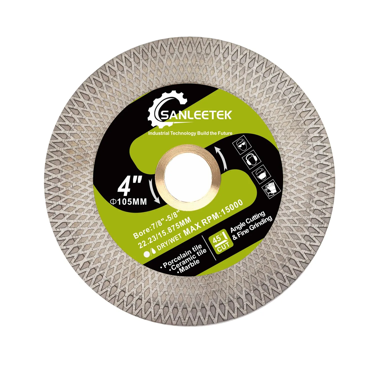 Sanleetek disco diamantato 125 mm gres ceramica bifacciale