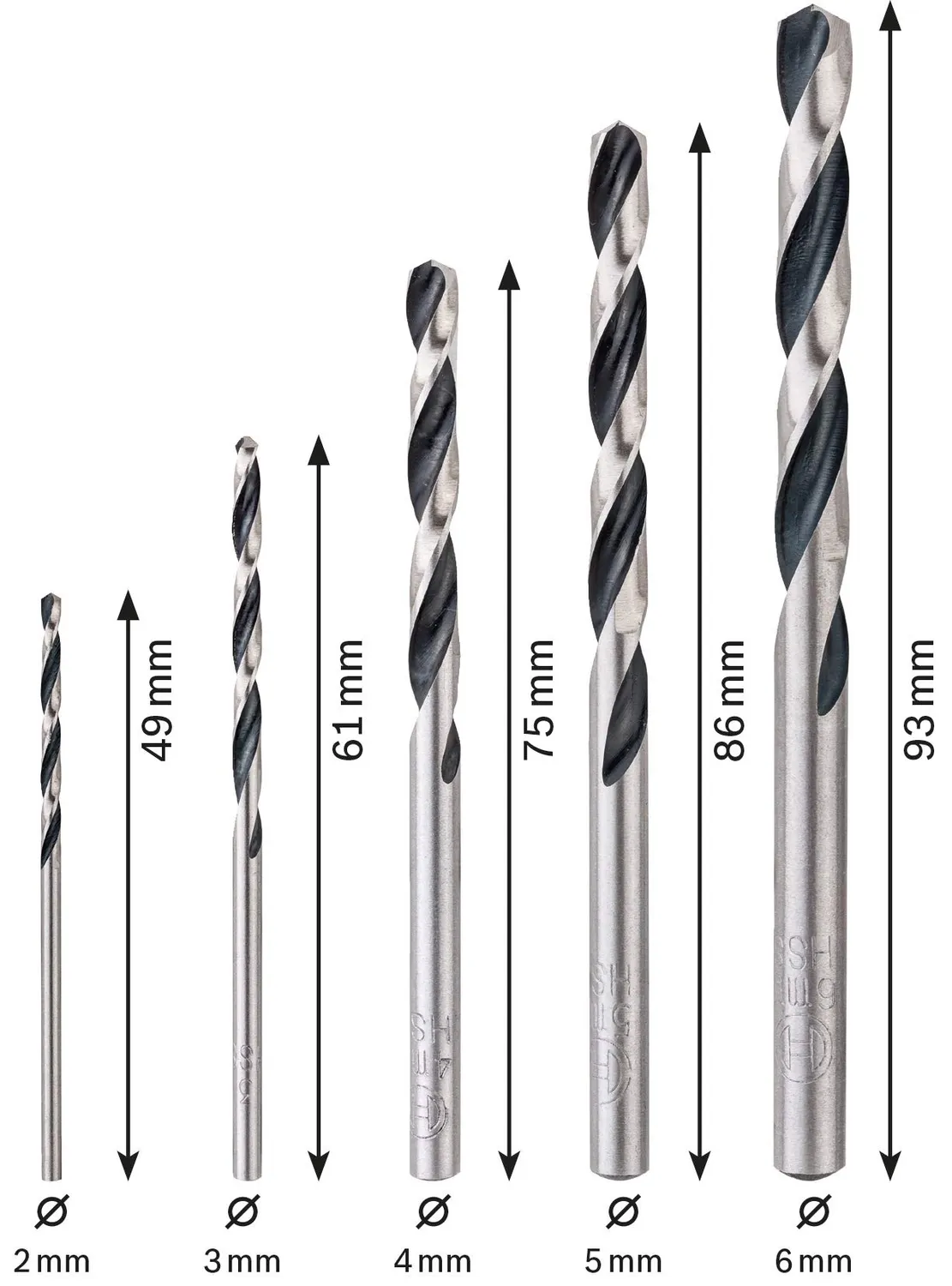 Bosch Expert Metal and Wood Set 5 Punte HSS 2-6 mm