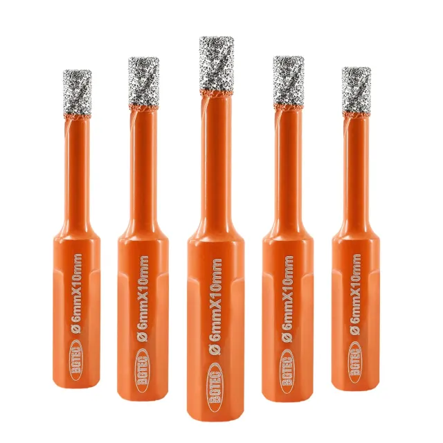 BGTEC Dry punta diamantata 6 mm 5 pz gres ceramica