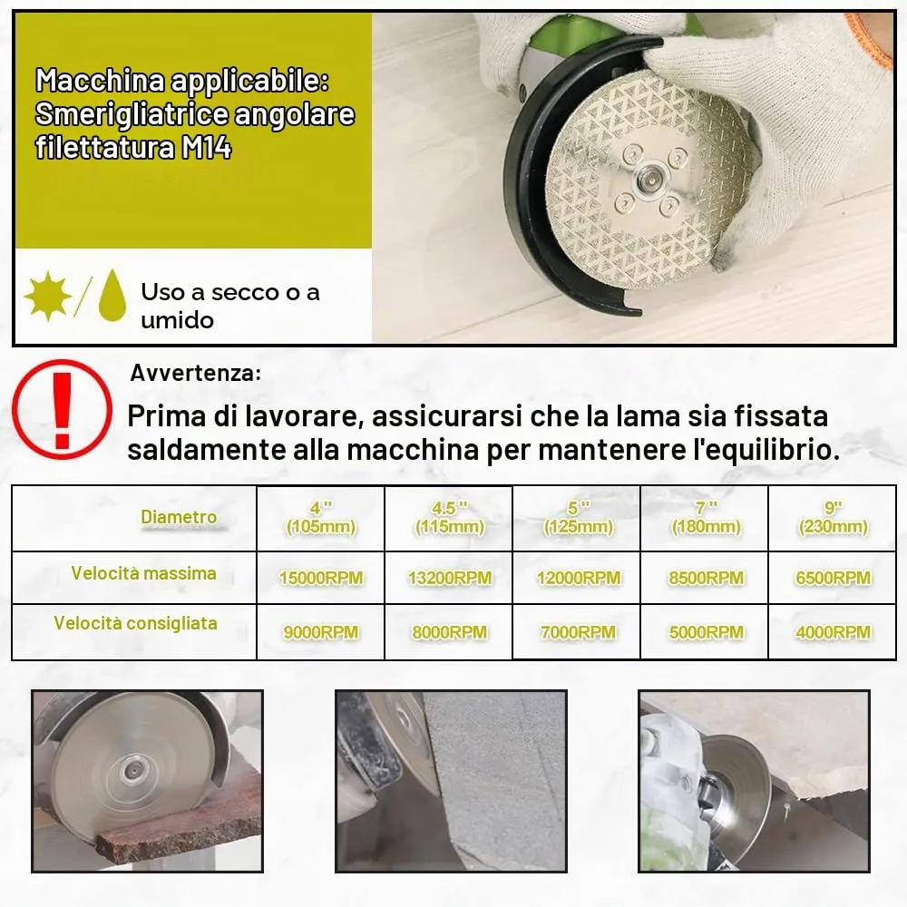 SANLEETEK Disco Diamantato 115 mm M14 Doppio Lato per gres marmo