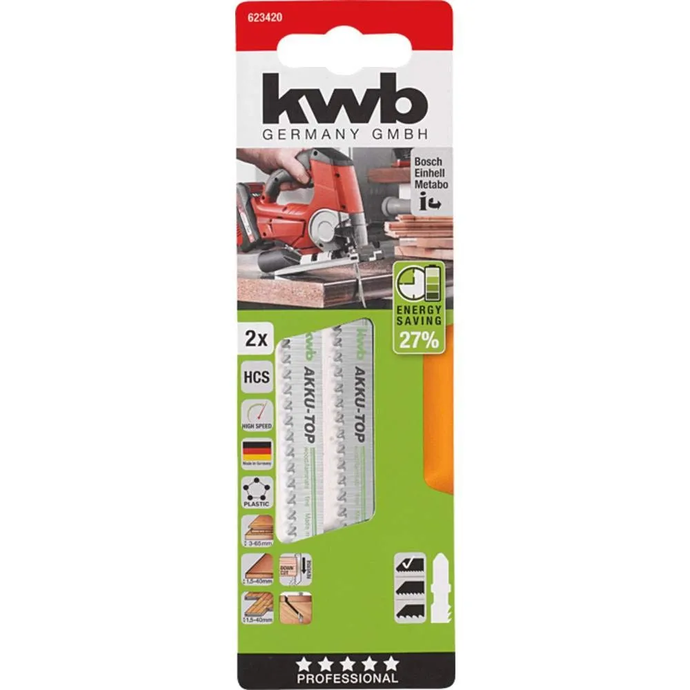 KWB Akku Top lame seghetto legno HCS 2pz taglio pulito