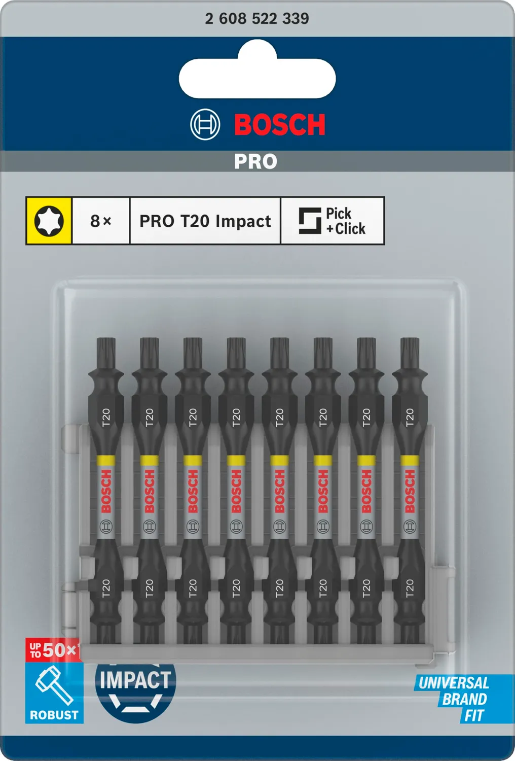 Bosch PRO Impact bit doppi T20-T20 65 mm 8 pz Torx