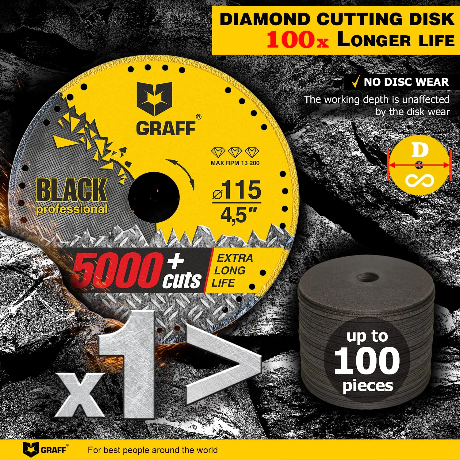 Graff Black disco taglio diamantato metallo 115mm sottile