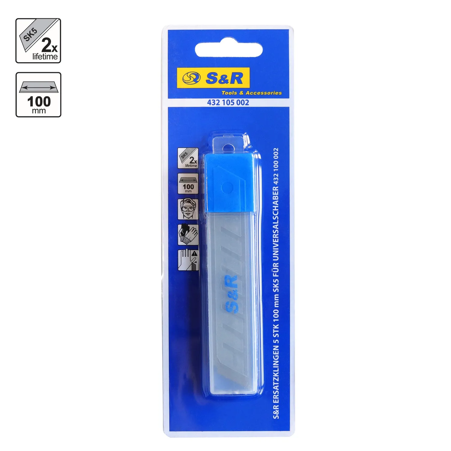 S&R lame ricambio raschietto 100 mm SK5 5 pz
