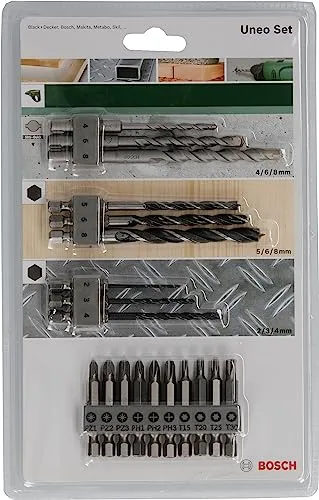 Bosch Uneo set 19 pezzi punte miste + bit SDS Quick