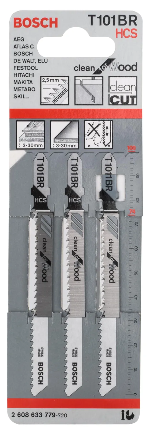 Bosch T 101 BR Lama Seghetto 3 Pezzi Legno