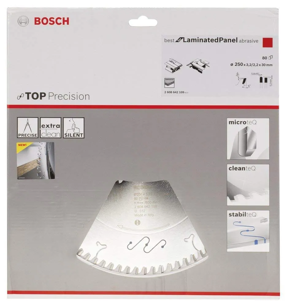 Bosch Expert Top Precision lama circolare 250x30 80T laminato