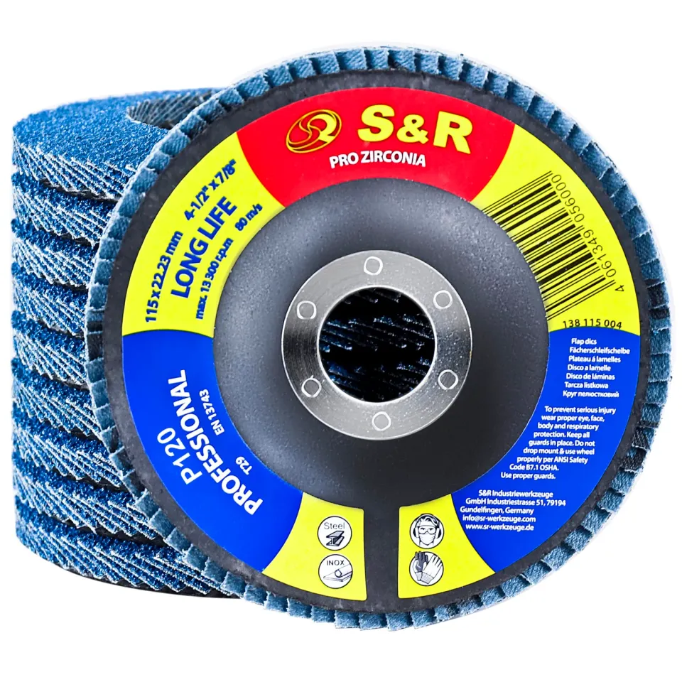 S&R dischi lamellari 115mm grana 120 zirconio 10 pz