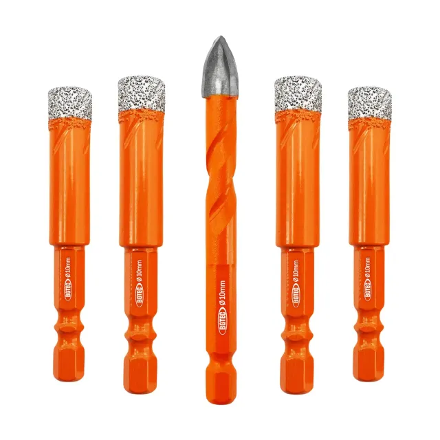 BGTEC Set7 punte diamantate 10 mm 5 pezzi a secco