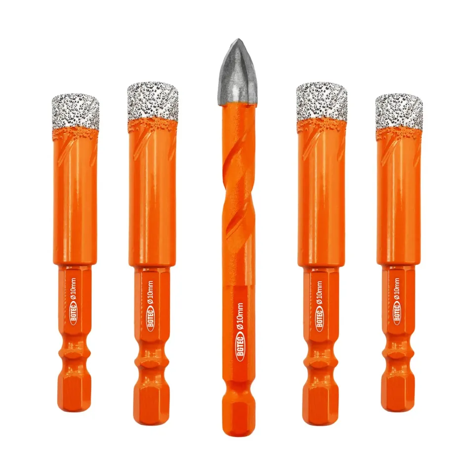 BGTEC Set7 punte diamantate 10 mm 5 pezzi a secco