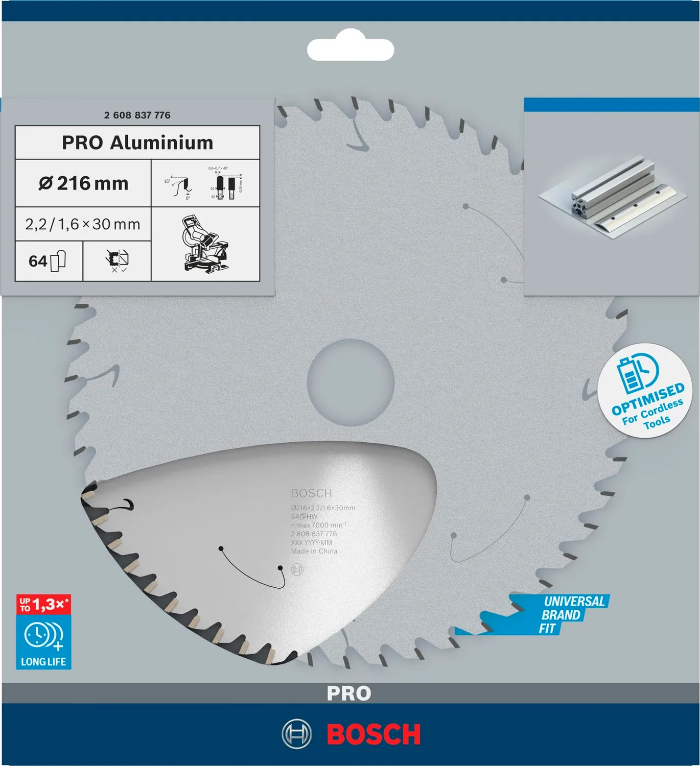 Bosch Expert PRO Aluminium lama circolare 216x30 mm alluminio