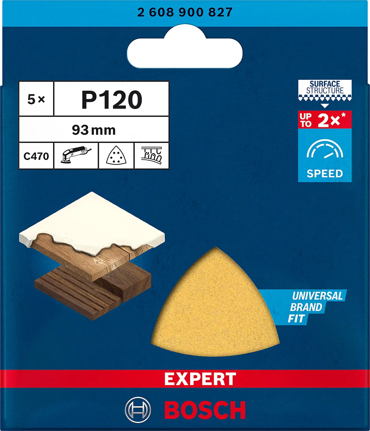 Bosch Expert C470 Delta 93 mm Carta Vetrata G120 5 Pezzi