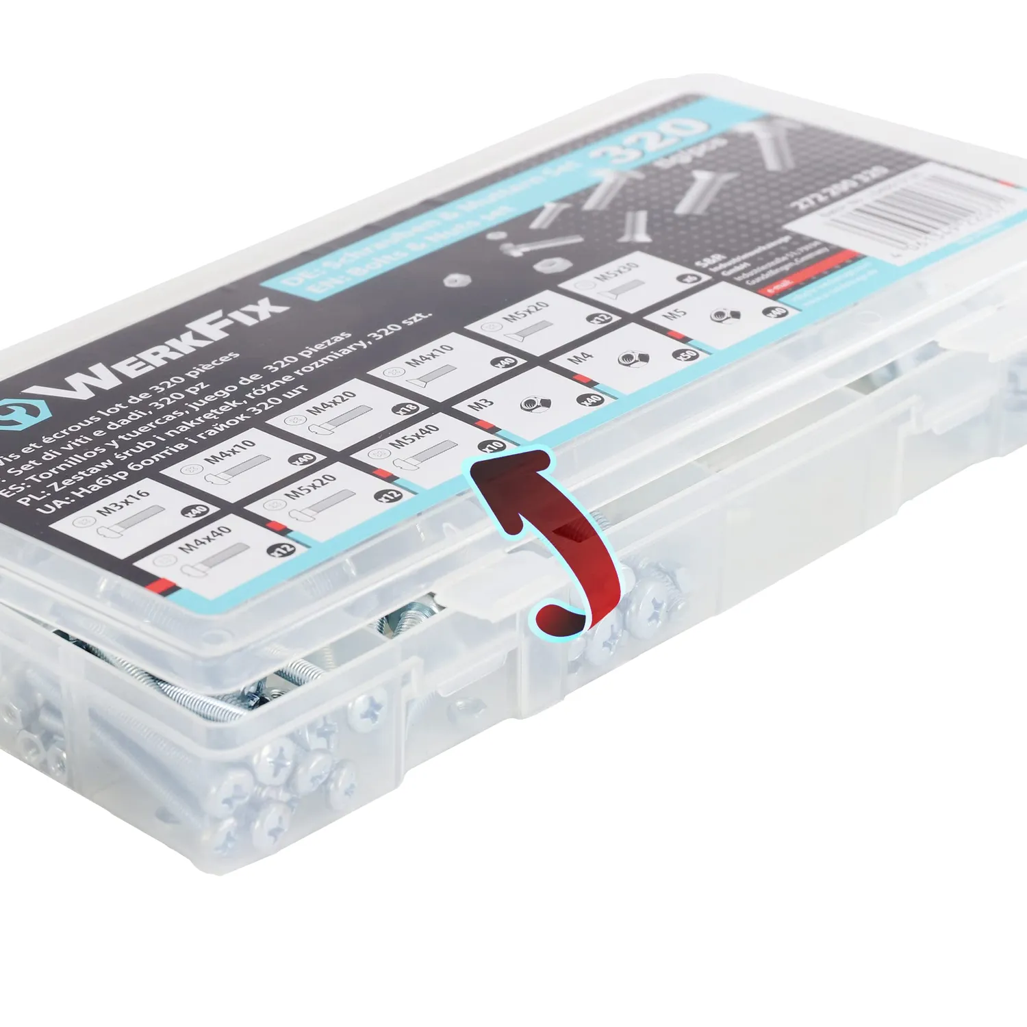 S&R WERKFIX kit viti e dadi 320 pezzi M3-M5