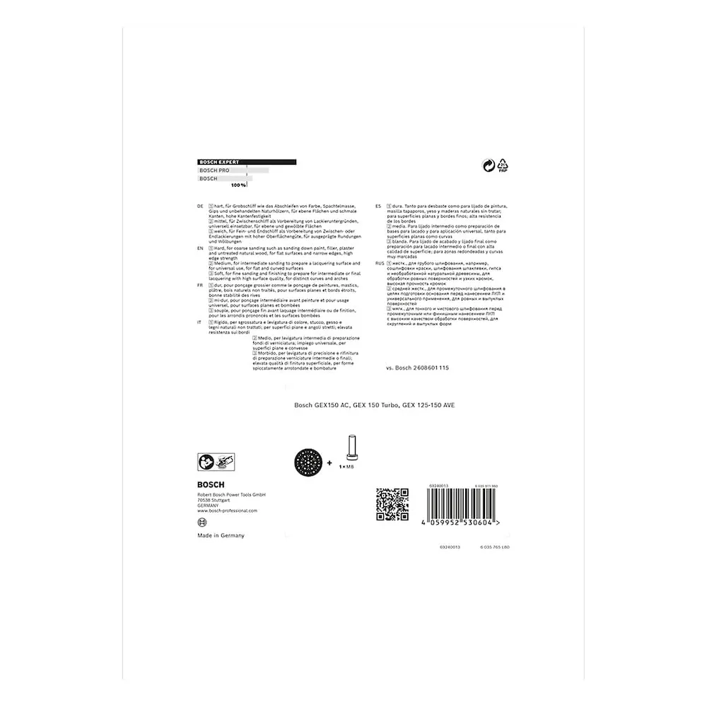 Bosch Expert Platorello Multiforo 150mm Medio Levigatrice