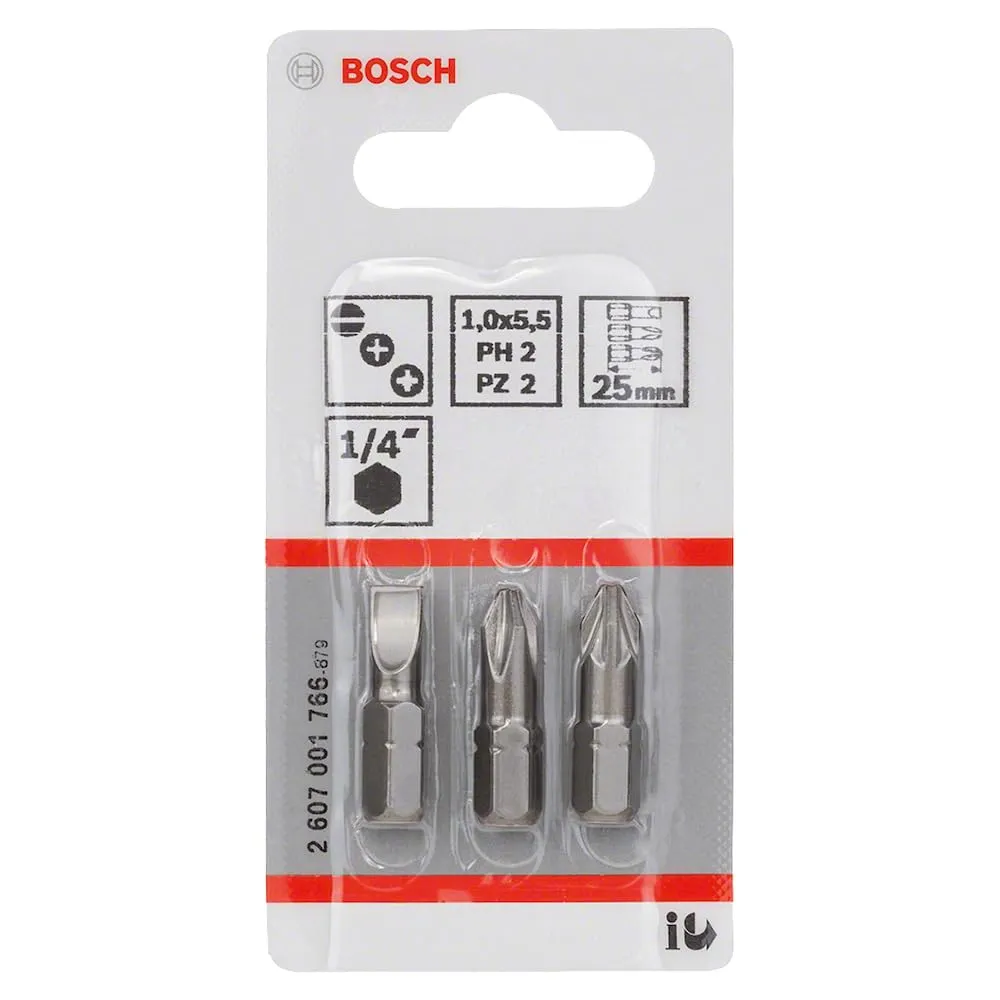 Bosch Expert 2607001766 bit cacciavite 25 mm 3 pezzi