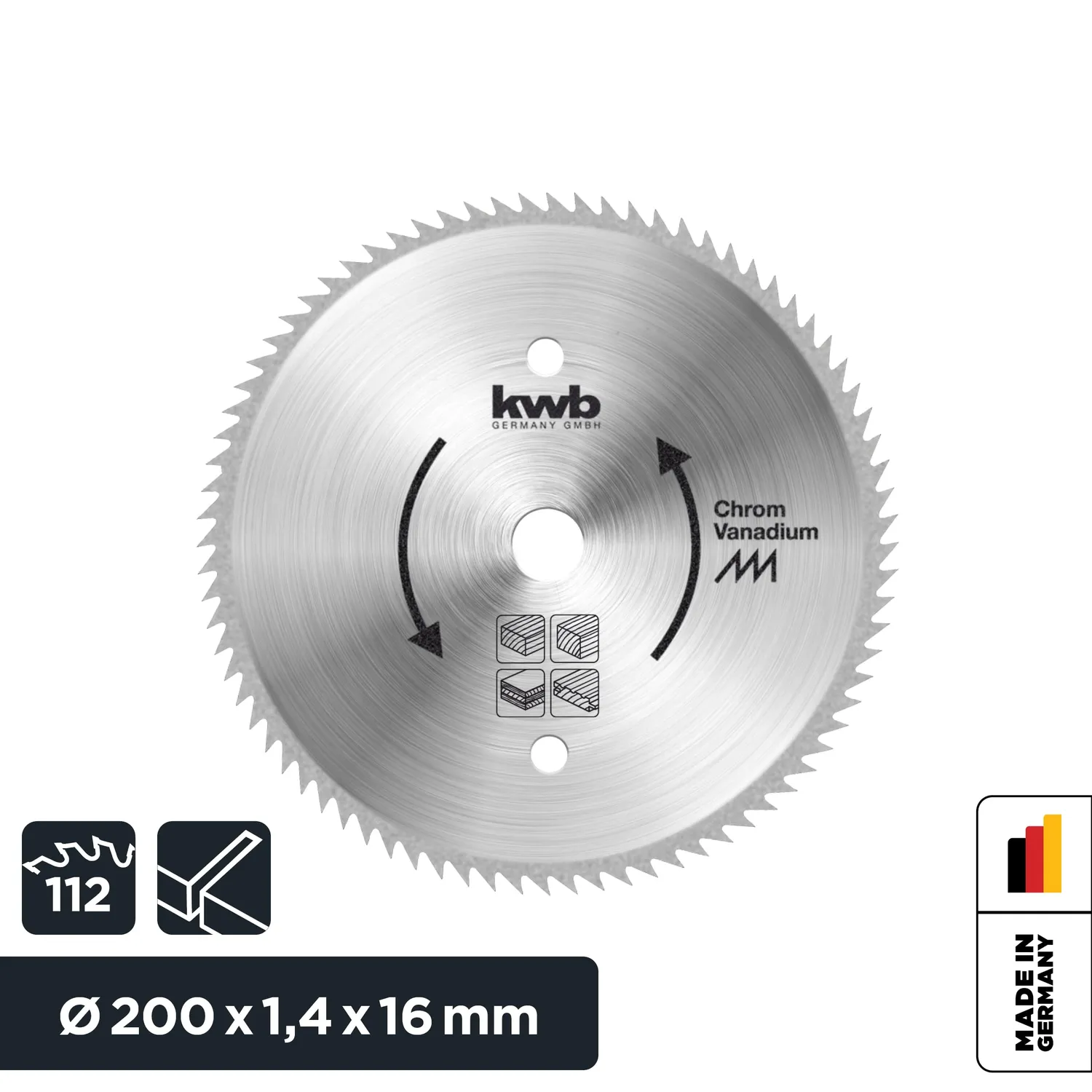 KWB Lama Sega Circolare 200x16 mm 72 Denti Taglio Fine