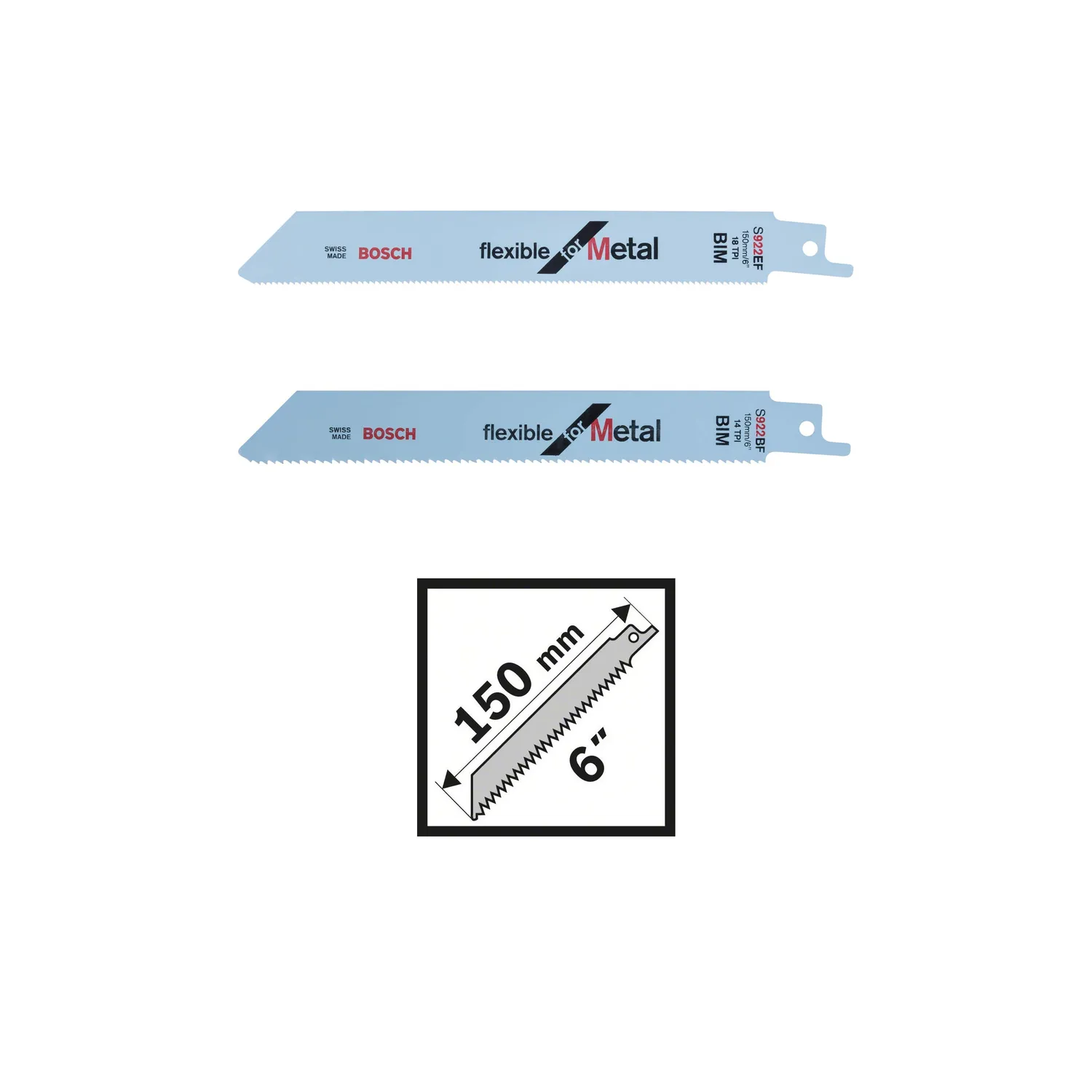 Bosch Wood Metal lame sciabola flessibili S922 S1122 6pz