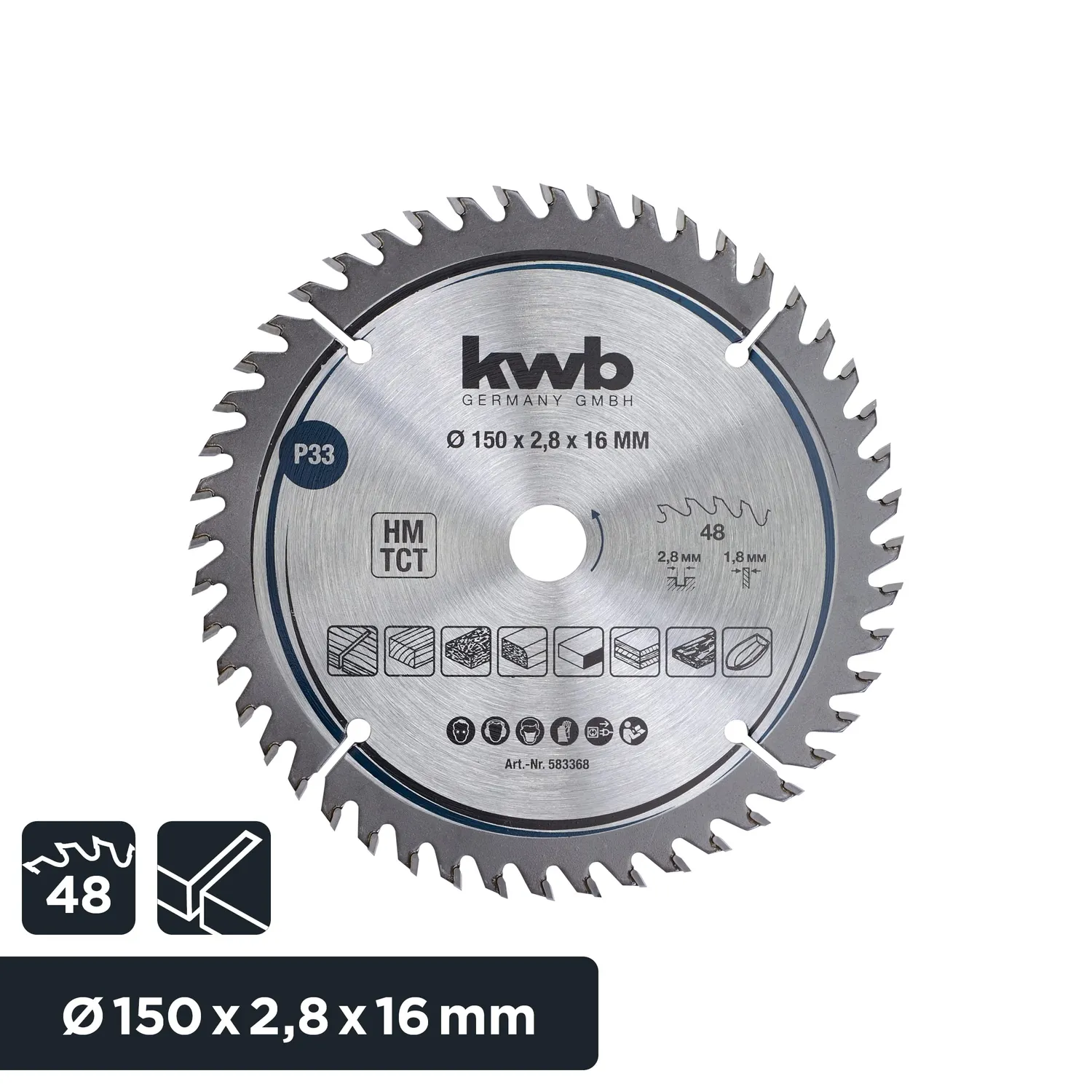 KWB lama sega circolare 150x16 mm taglio fine legno