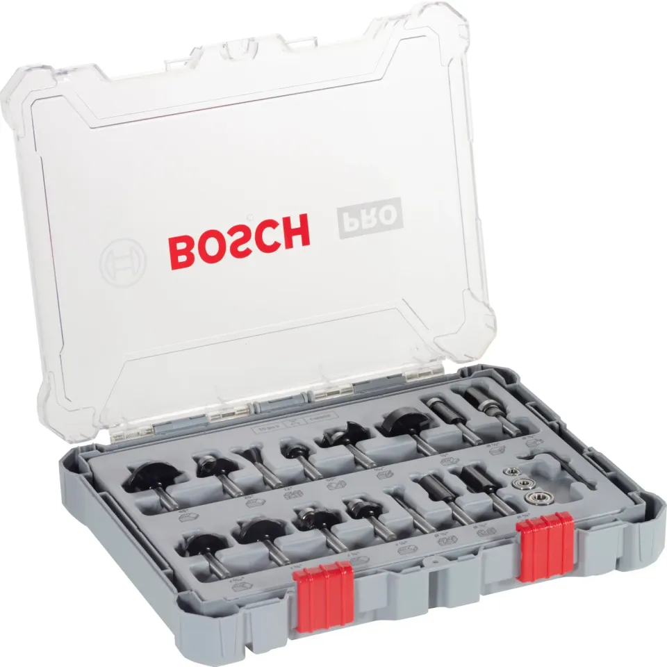 Bosch Expert set frese legno 15 pezzi gambo 1/4" misto valigetta