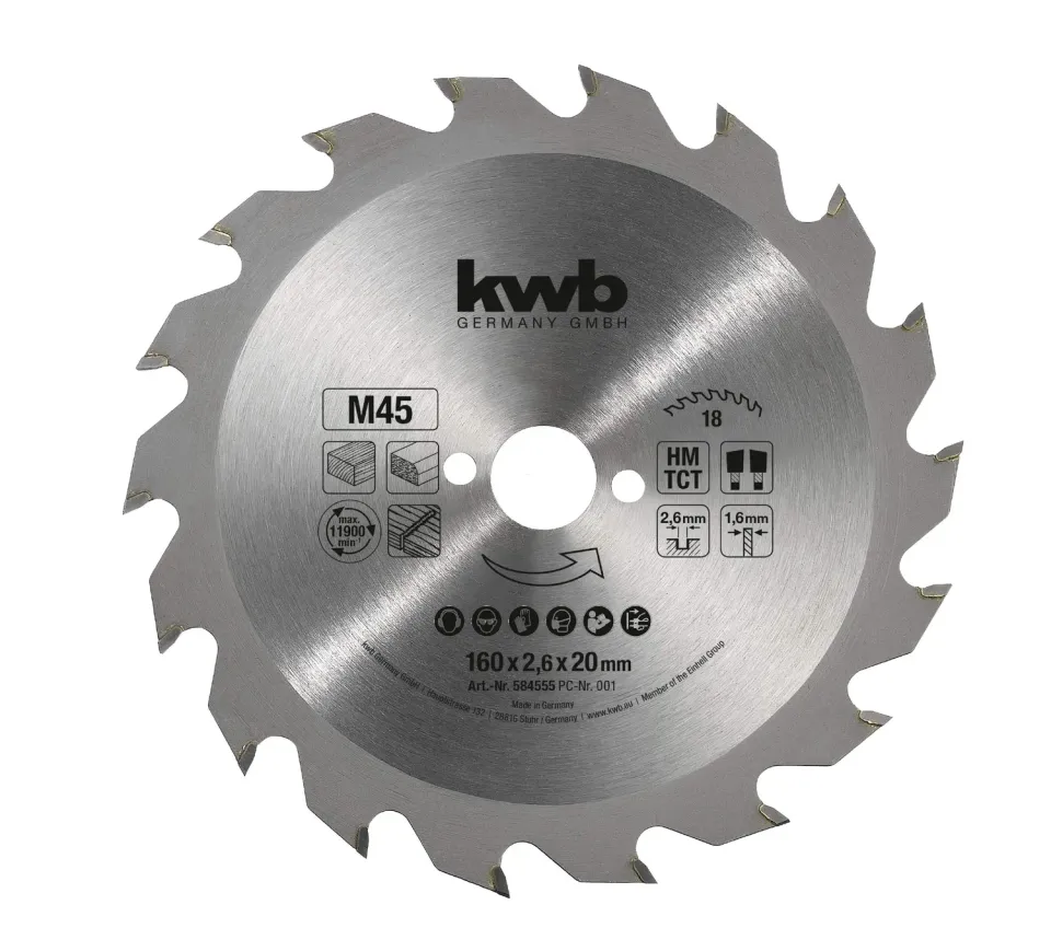 KWB 584555 lama circolare 160x20 mm 18 denti