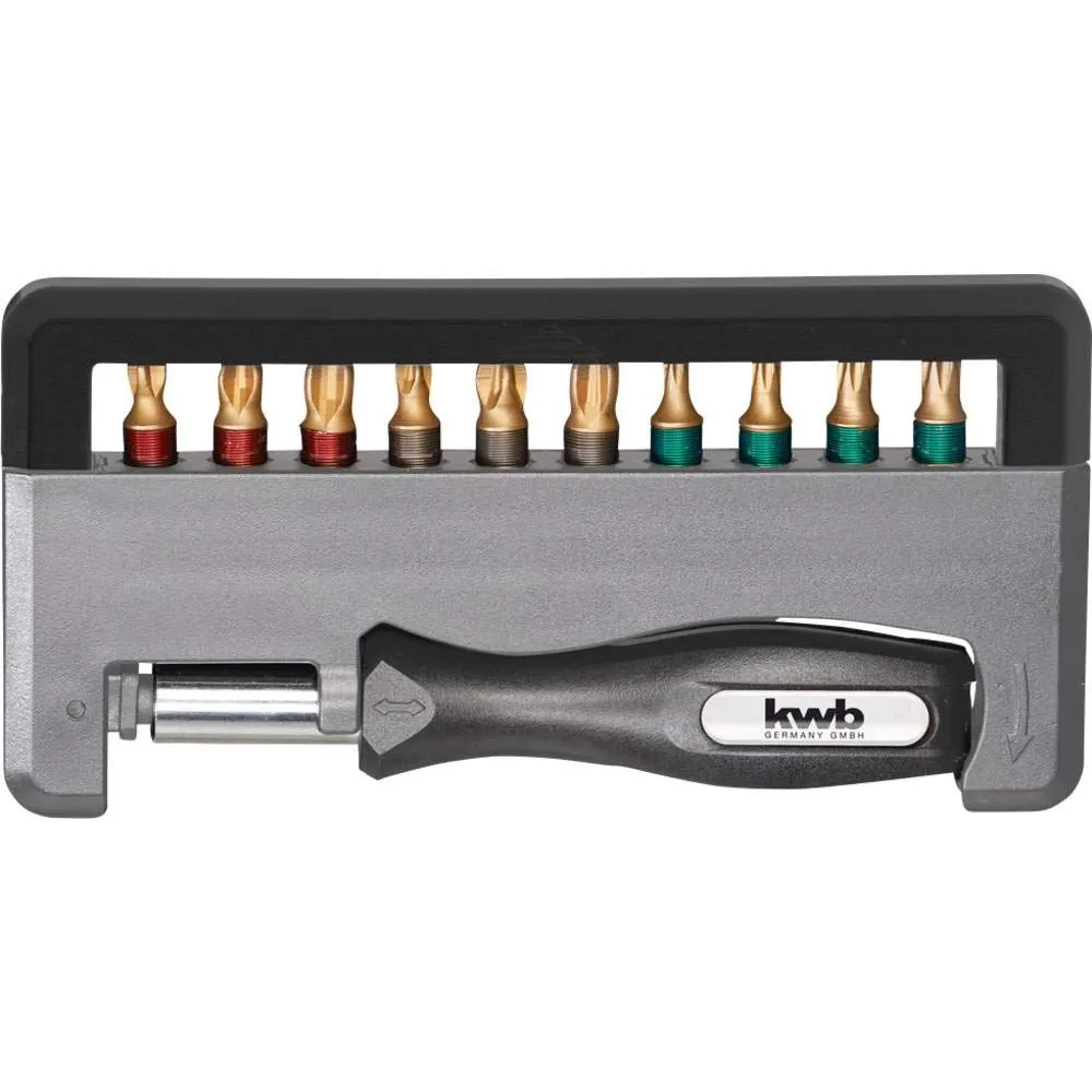 KWB 154020 Bit-Box titanio set bit 12 pezzi con portabit