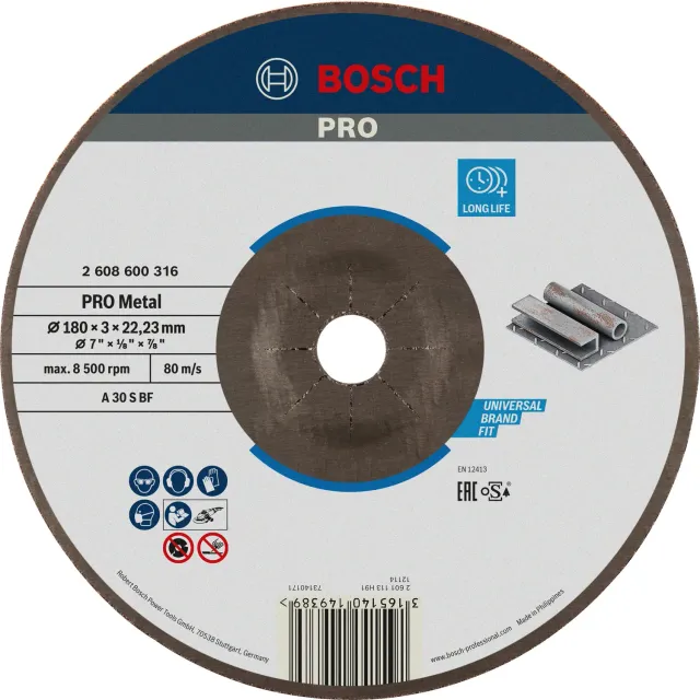 Bosch PRO Metal mola taglio 180x3 mm foro 22,23 mm