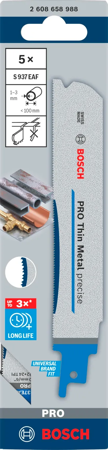 Bosch Expert PRO Thin Metal S937EAF lama sciabola 150 mm 5 pezzi