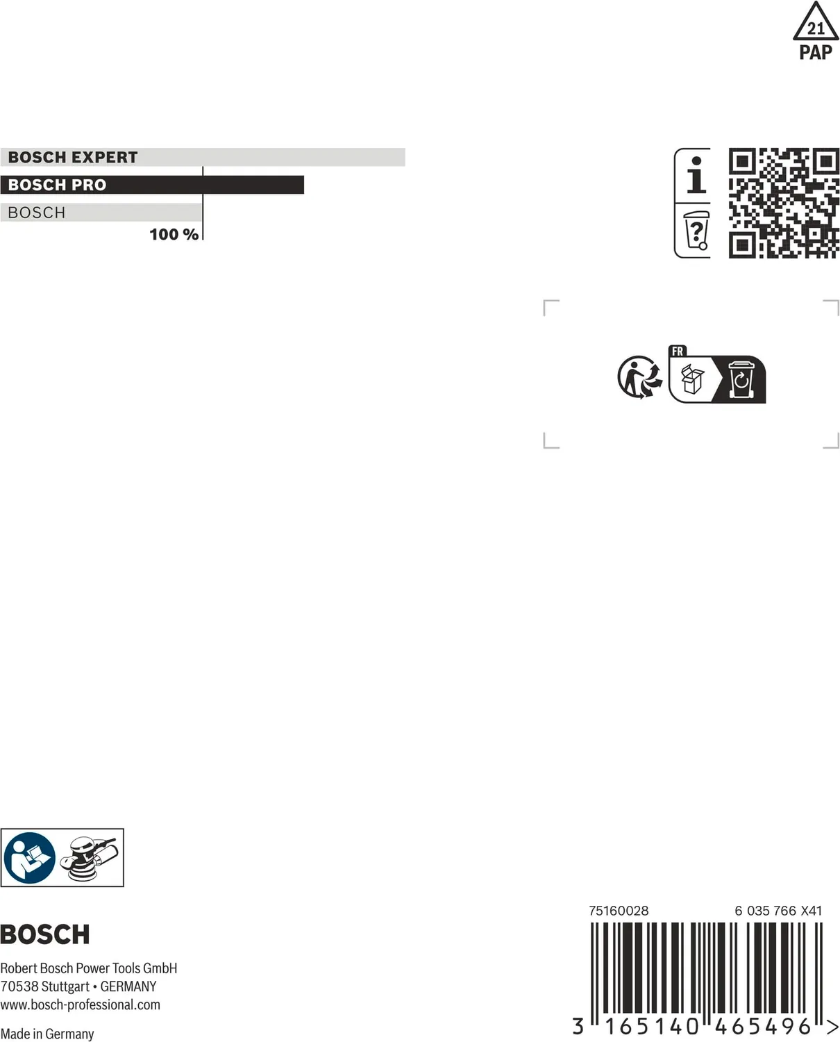 Bosch Expert Platorello PRO 125 mm Duro Levigatrice Rotobitale