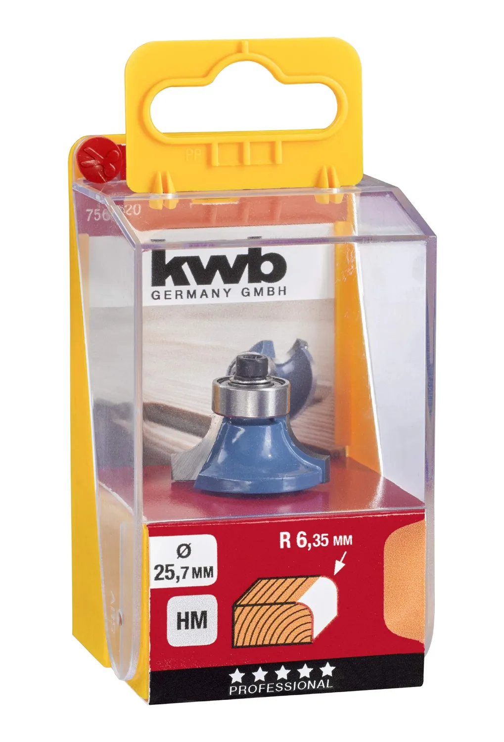 KWB 7566-20 fresa a quarto di tondo legno R6,35 mm