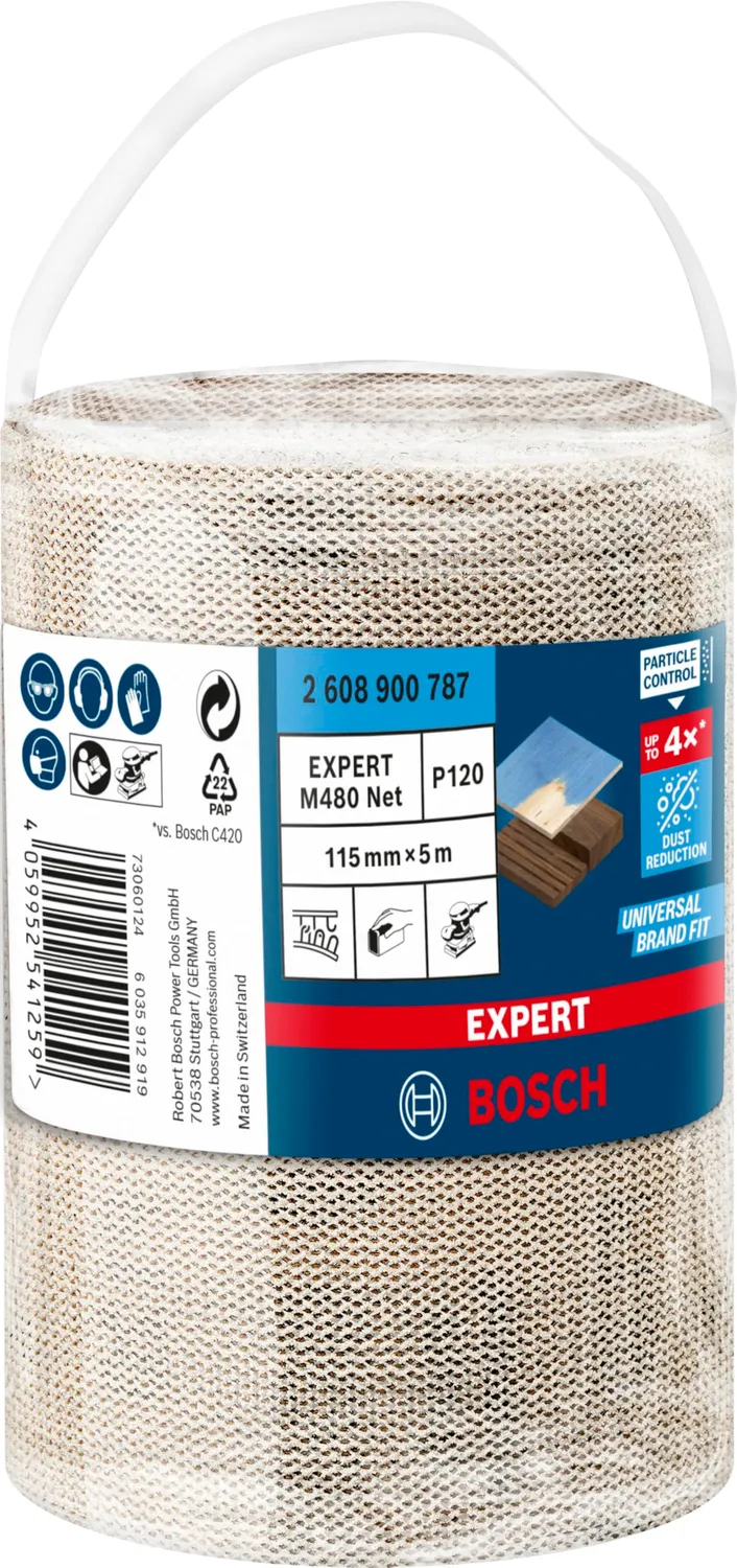 Bosch Expert M480 rotolo abrasivo rete 115 mm 5 m G120