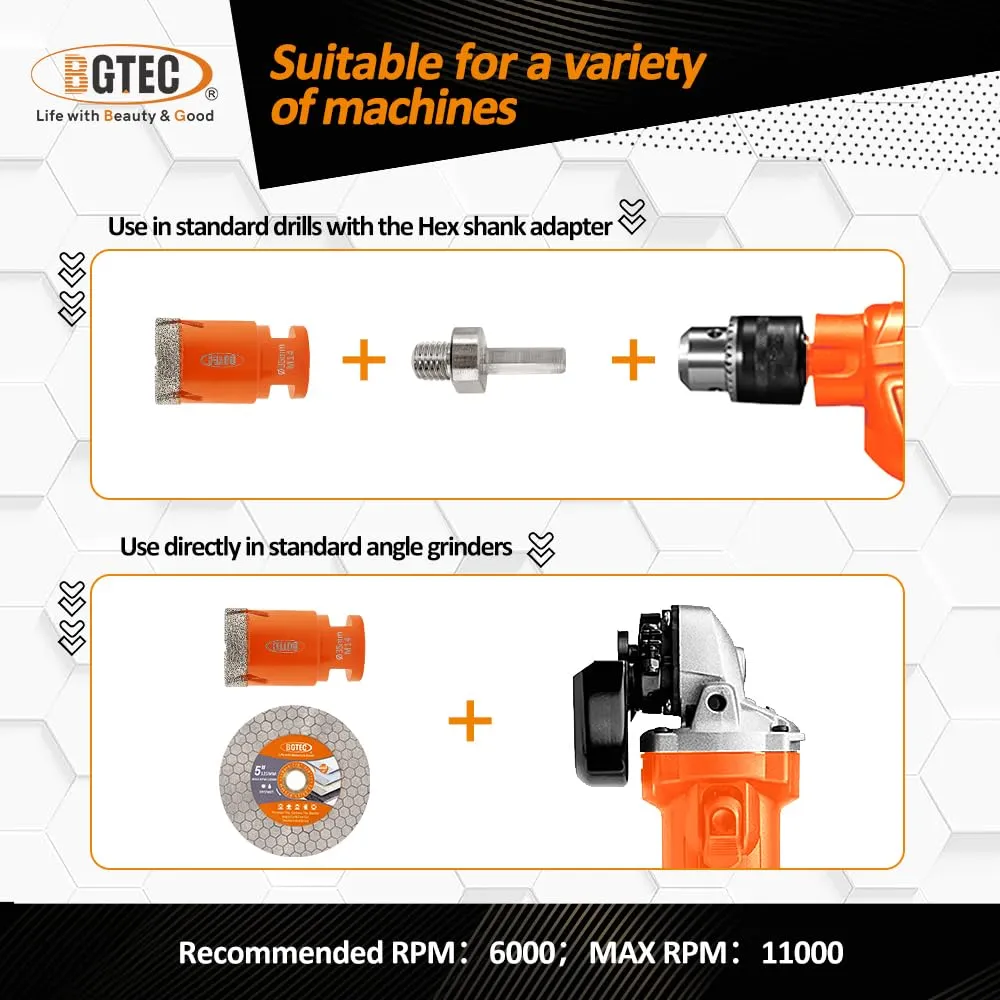 BGTEC Set 11pz Seghe a Tazza Diamantate M14