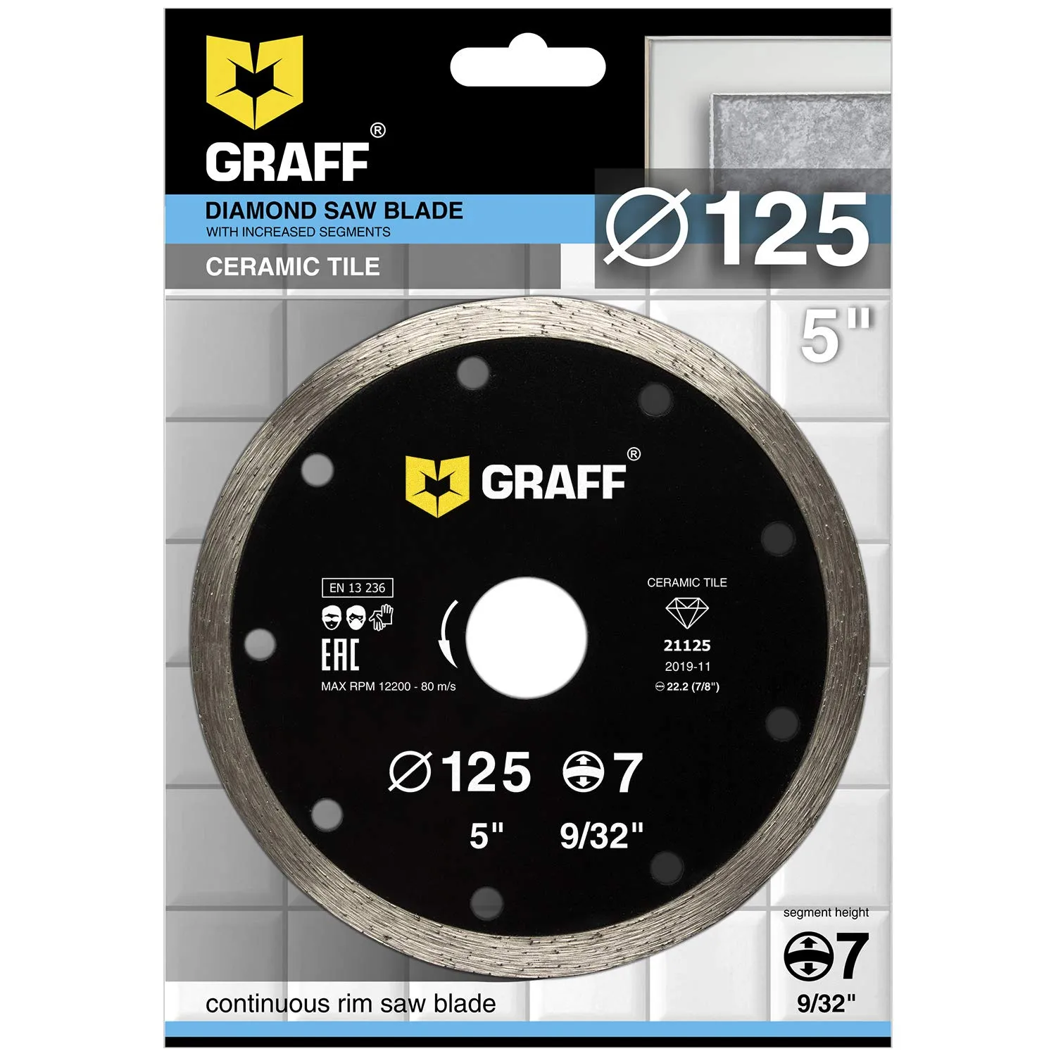 Graff Premium Disco Diamantato 125 mm Gres Sottile