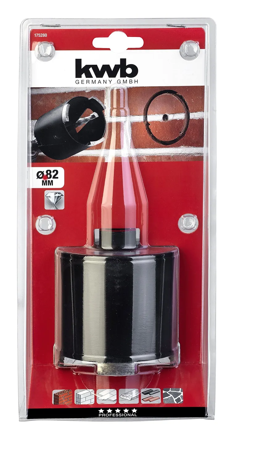 KWB 1752-80 corona diamantata 80 mm M16 a secco