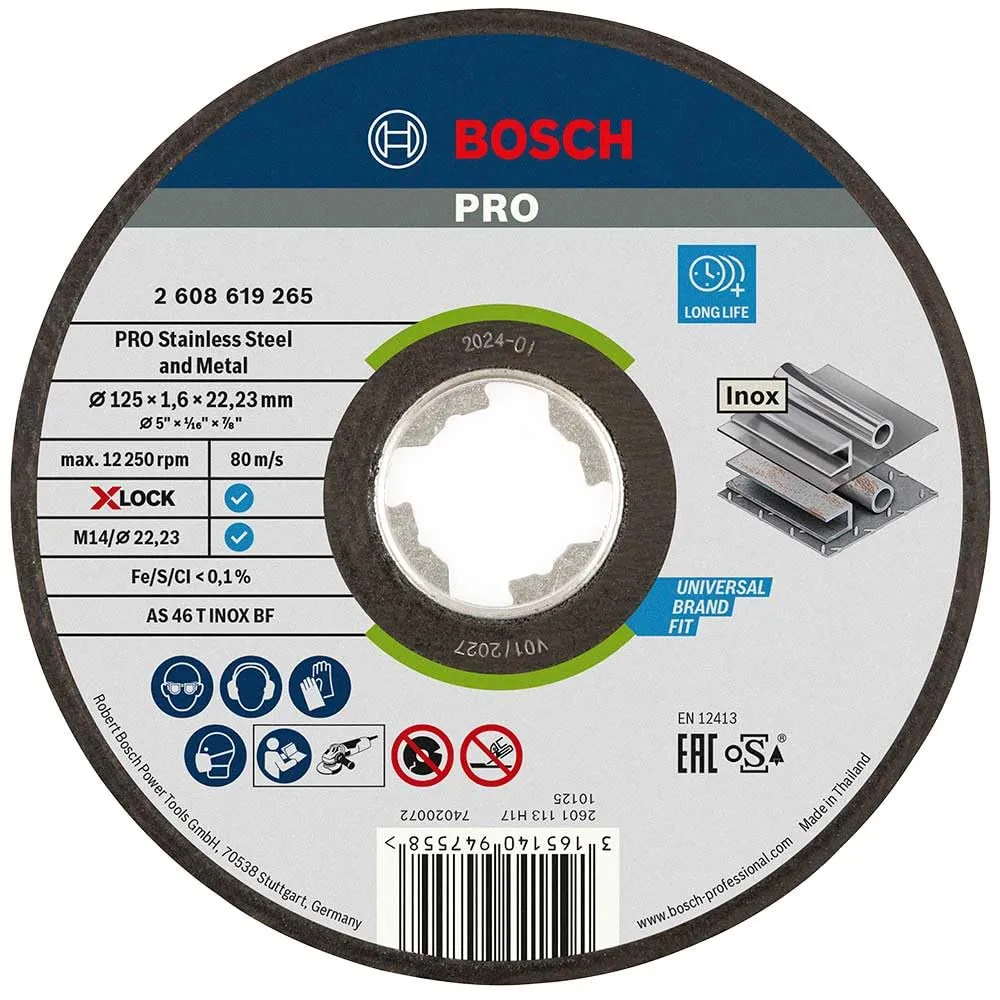 Bosch Expert PRO disco da taglio 125x1,0 mm inox X-Lock sottile