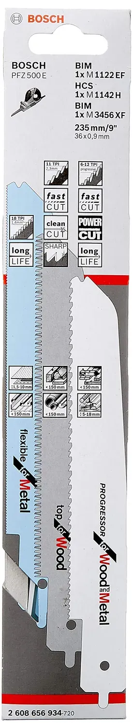 Bosch Expert set 3 lame sega universale M-Shank legno