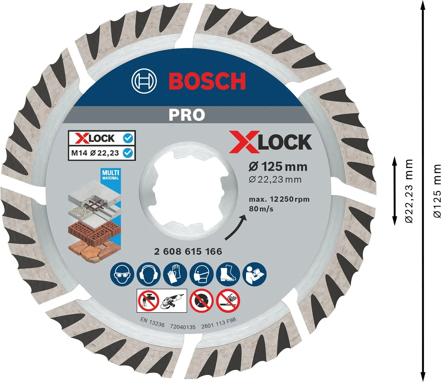 Bosch Standard disco diamantato Universal 125 mm X-Lock