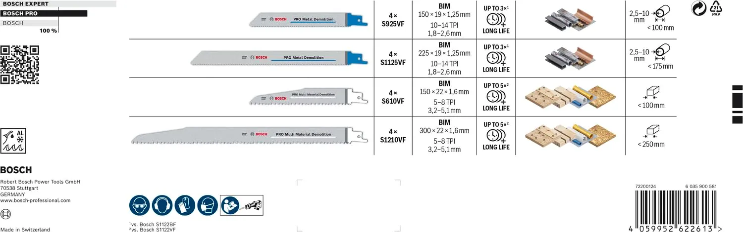 Bosch PRO Demolition lame sciabola ToughBox 16 pezzi bimetallo