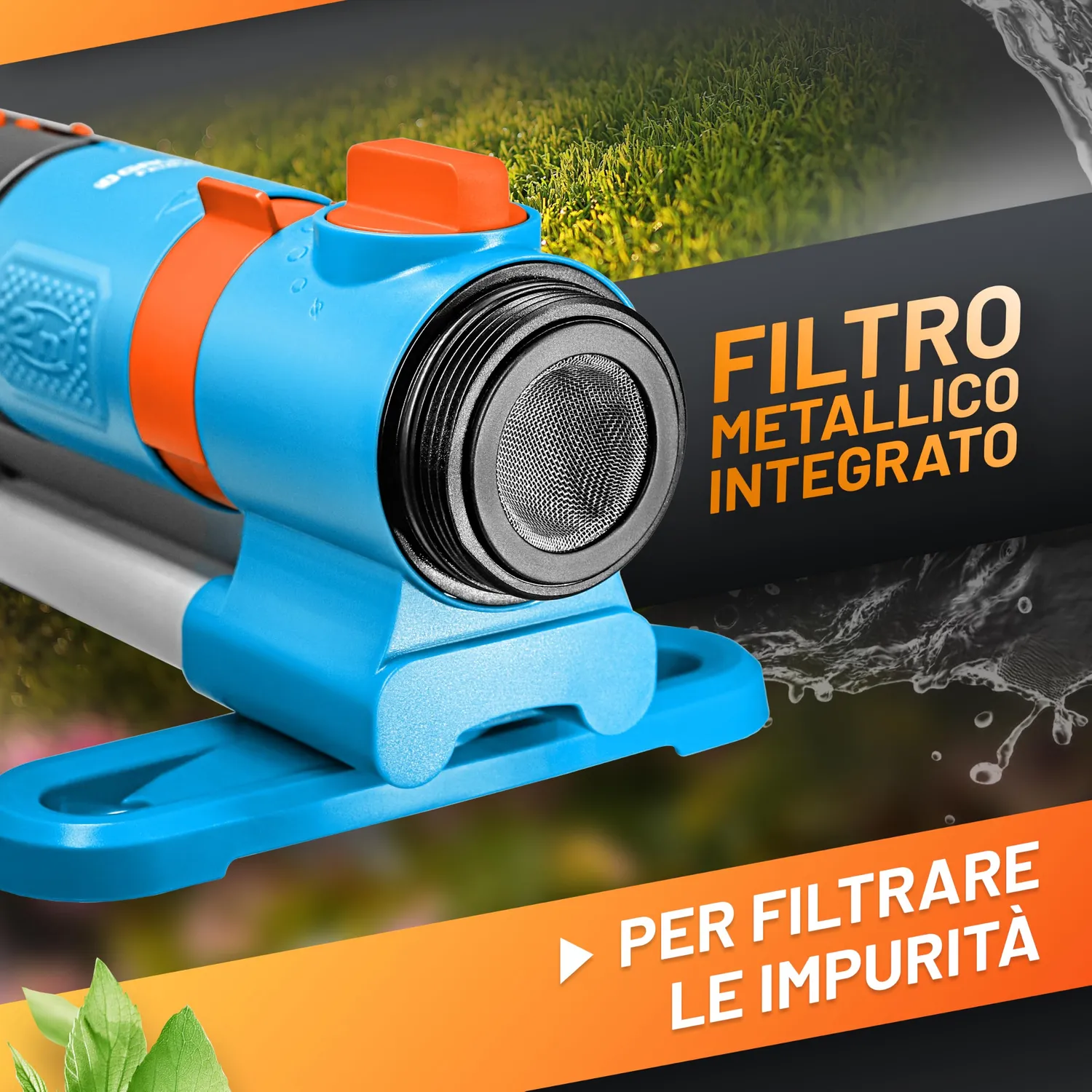 Grüntek Irrigatore oscillante 2 in 1 metallo 350mq pioggia-nebbia