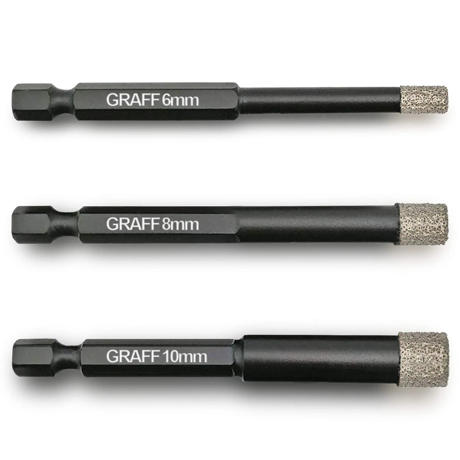 Graff punte diamantate gres 6-8-10 mm esagonali 3 pezzi